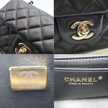 Chanel Mini Matelasse Chain Shoulder - Black Gold Hardware Single