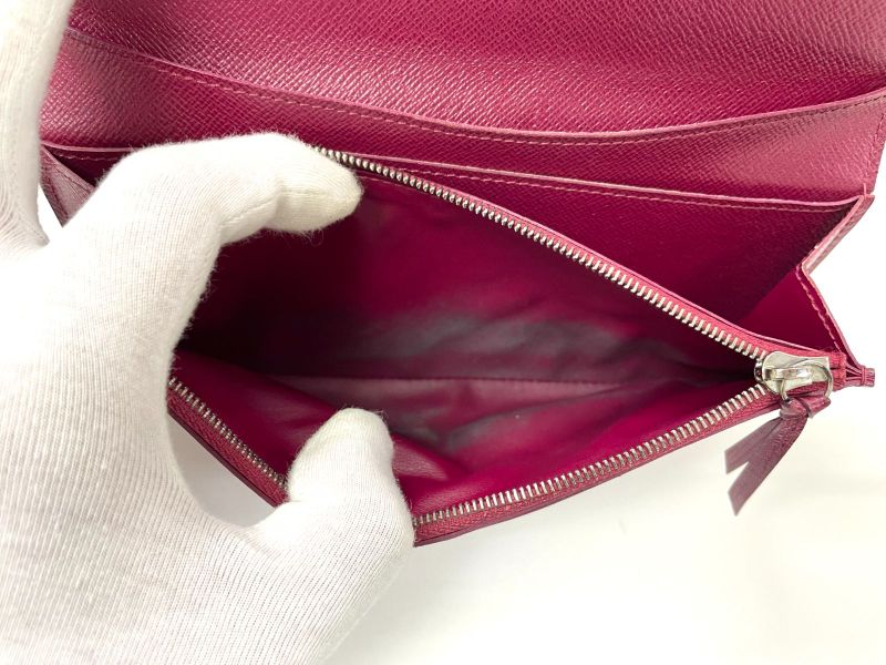 Louis Vuitton Epi Portefeuille Emilie Zipper Long Wallet M60851 Bordeaux Made