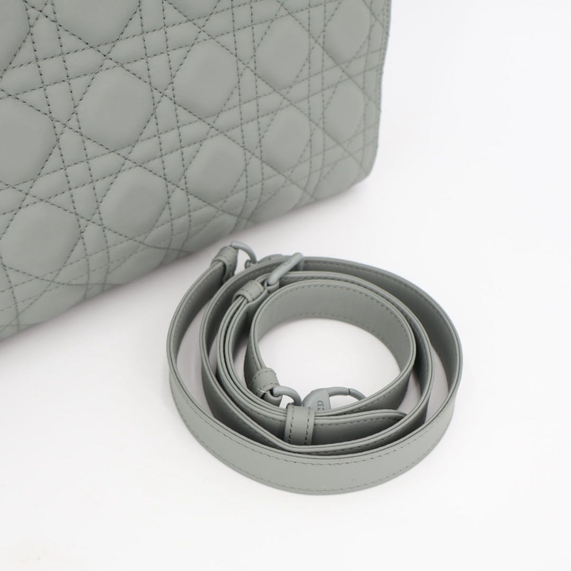 Christian DIOR Lady Dior Cannage Large Leather 2WAY Handbag