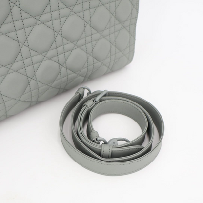 Christian DIOR Lady Dior Cannage Large Leather 2WAY Handbag