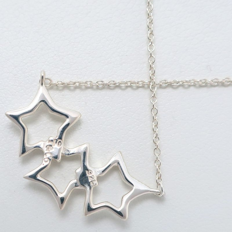 Tiffany & Co Triple Star 925 Silver Ladies 2.5g Necklace