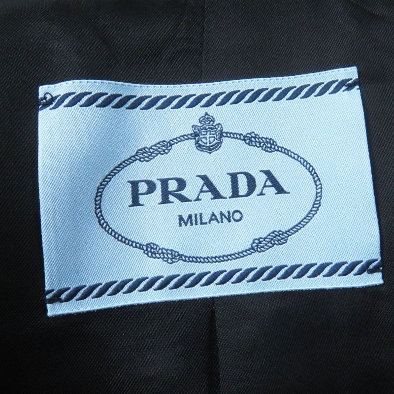 Prada 2021 P6490 Wool Long Length Chester Coat Black 38 Garmented Made In