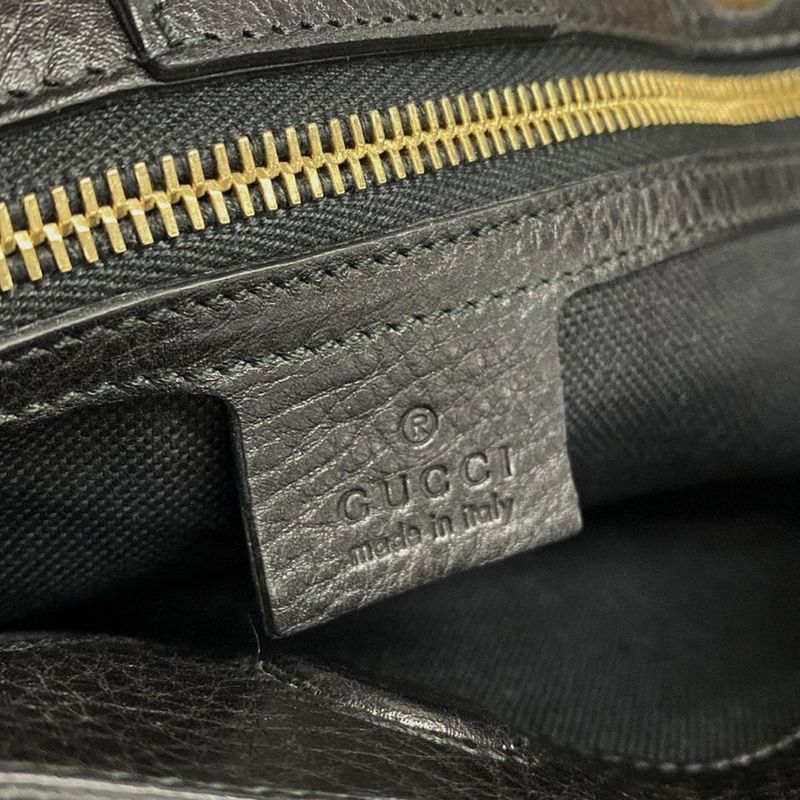 Gucci Bamboo Shopper Tote Bag 323660 Black Leather