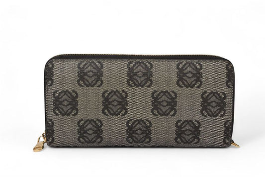 Loewe Wallet Loewe Long Wallet ZIP Around Anagram Gray Black