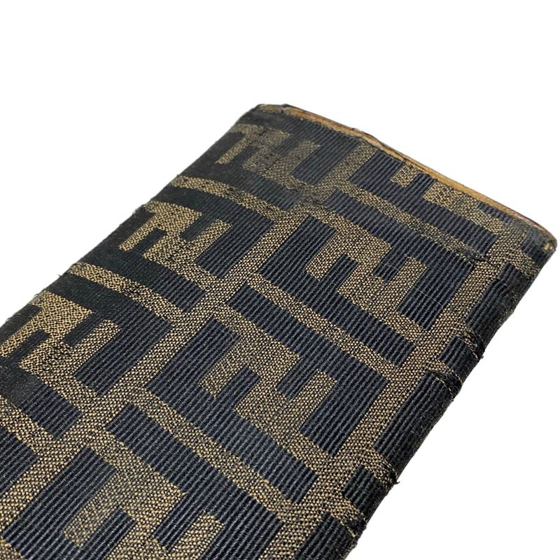 Fendi Long Wallet Zucca Pattern 8m0009 Beige And Black