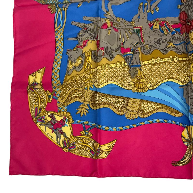 Hermes Carre 90 Silk Tournez Manege Merry-go-round Multicolor