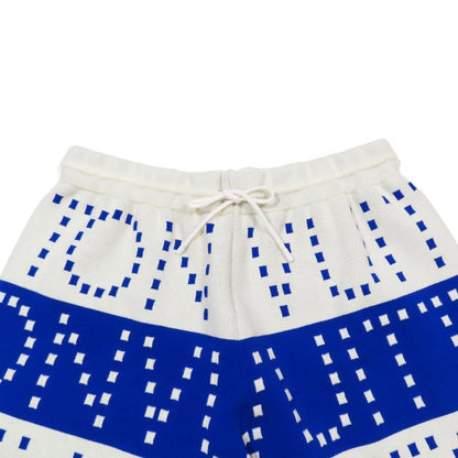 Unused 23SS Louis Vuitton Knit Shorts Chunky Stripe Logo All Over L White Blue