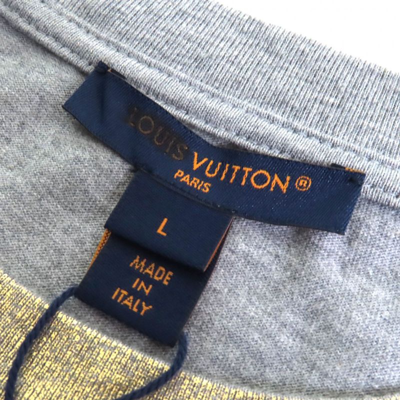Louis Vuitton 23SS 100% Cotton LV Logo Chain Lame Crew Neck Short Sleeve