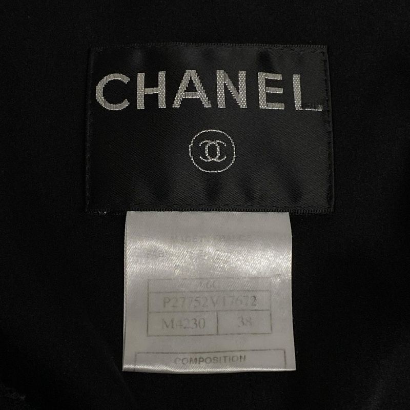 Chanel Coat Size 38 M Women's P27752 Black X Red X Multi Long Sleeves/ Collarles