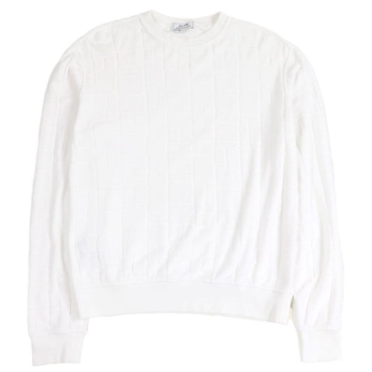 Hermes 19SS 100% Cotton Square Pattern Pile Long Sleeve Long Sleeve T-shirt