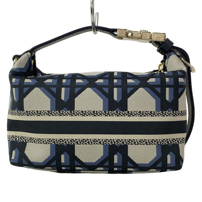 Dior/christian Dior Handbag Diortravel Nomad Pouch Navy And Beige Leather