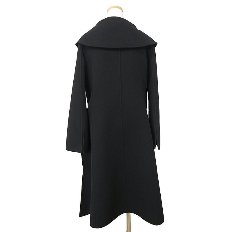 Fendi Long Coat Ff8835 A5HD Wool Black Size 36