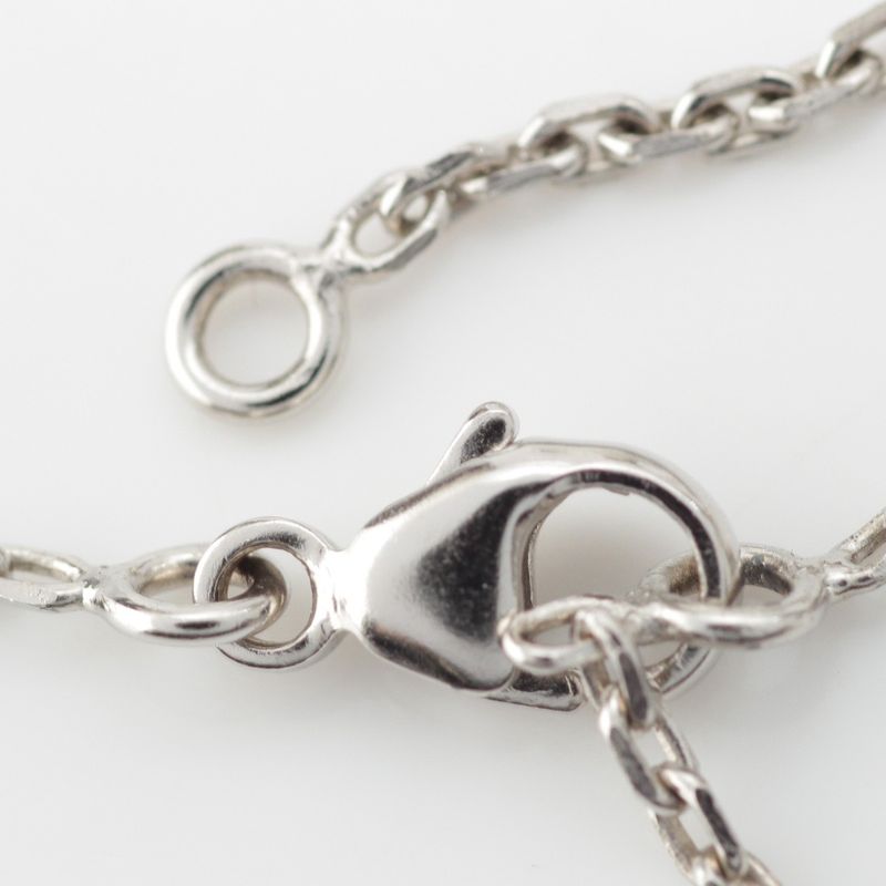 Hermes Eau Kelly PM Metal And Leather Necklace Pendant Engraved With D Silver