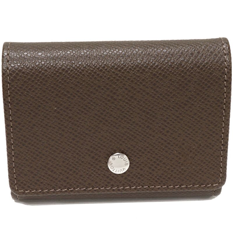 Louis Vuitton Coin Case Compact Wallet Taiga Grizzly Portmonnais Sergei M32568
