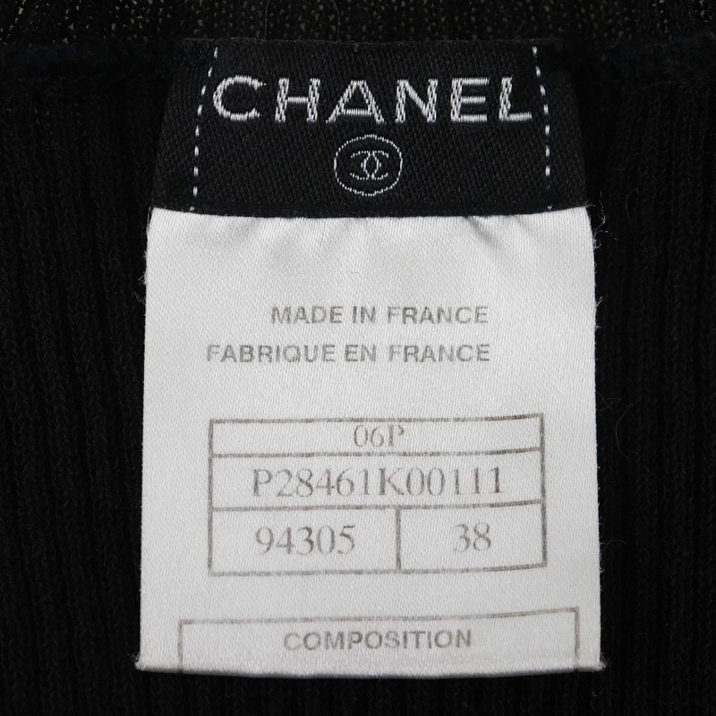 Chanel Short Sleeve Coco Mark Summer Knit P28461k00111 06P Cotton And Nylon