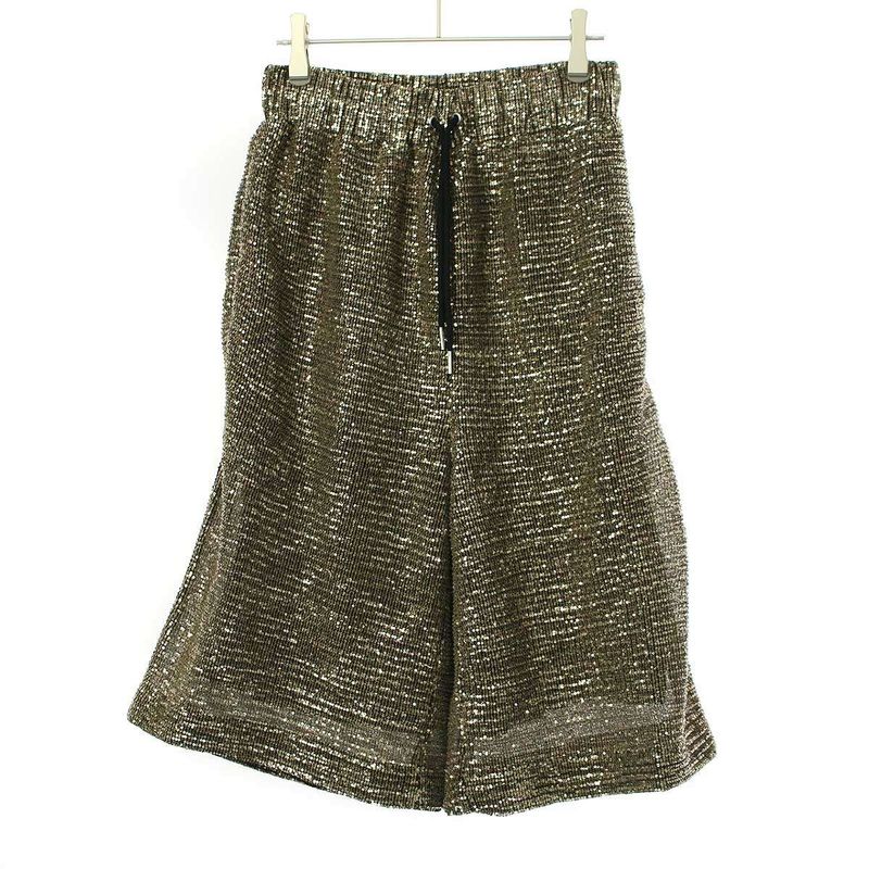 Celine 22ss Allover Sequined Tulle Shorts Sequined Shorts 2z151100q Gold S