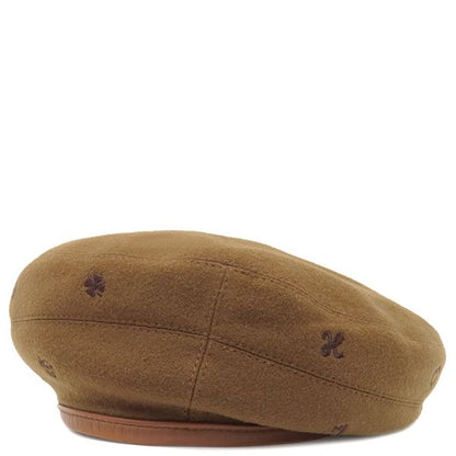 Hermes Beret Saint Honore Cashmere Brown 58 Brown Piping
