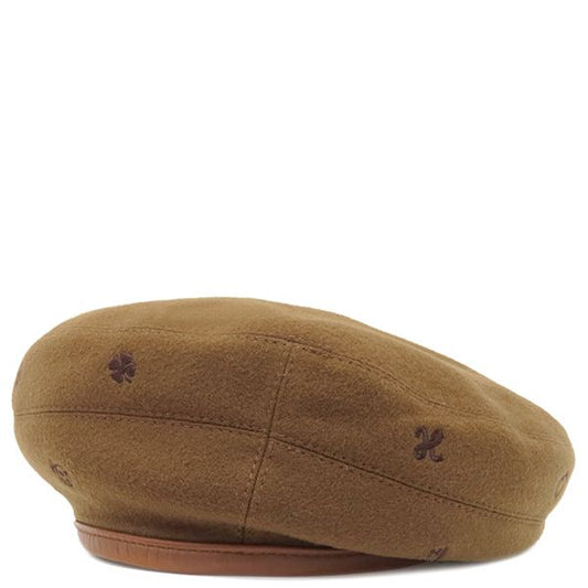 Hermes Beret Saint Honore Cashmere Brown 58 Brown Piping