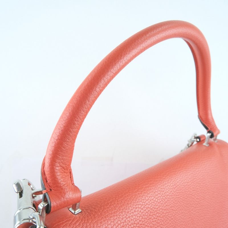 Celine Trapeze 2-way Bag 169543 Calf And Suede Red Ladies Handbag