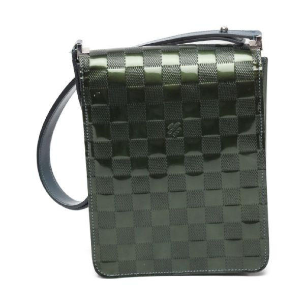Louis Vuitton M92128 Damier Vernis Club Handbag Petrol Blue Shoulder Bag Louis