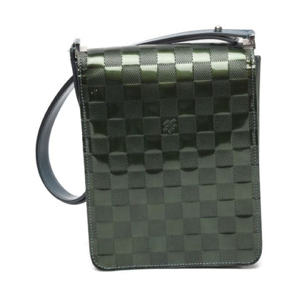 Louis Vuitton M92128 Damier Vernis Club Handbag Petrol Blue Shoulder Bag Louis
