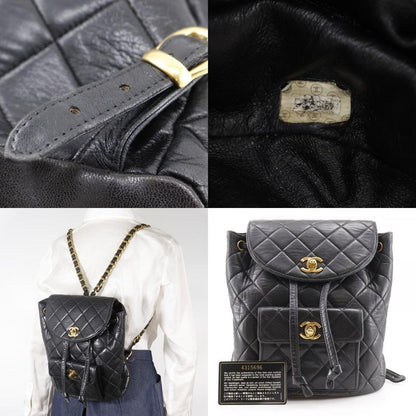 Chanel Matelasse Vintage Lambskin Black Women's Backpack/daypack