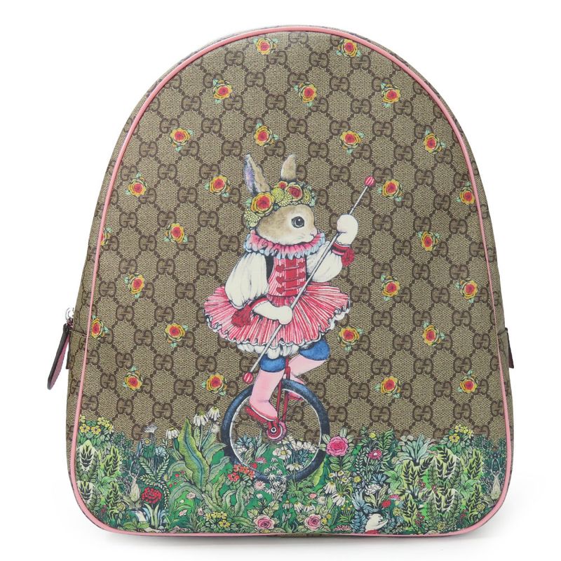 Gucci Backpack Daypack 433578 Yuko Higuchi Childrens GG Supreme Canvas Beige