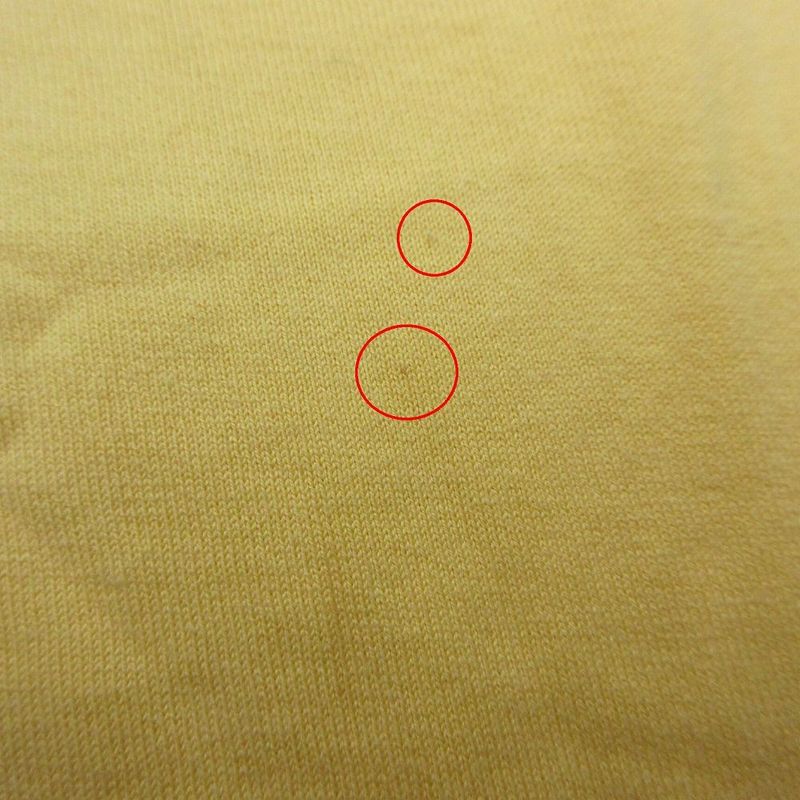 Hermes H Logo Embroidery Pocket T-Shirt Top Short Sleeves Yellow Size L Men's