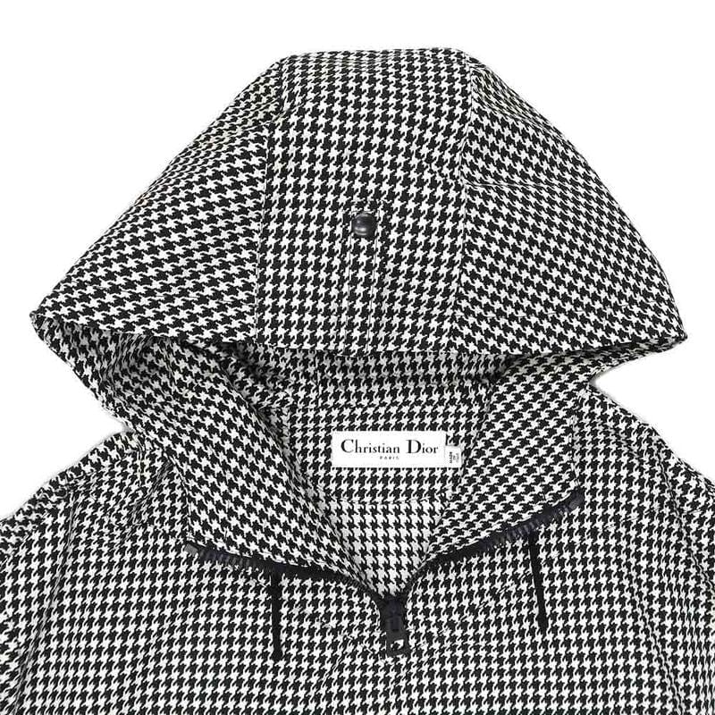 Dior Anorak Houndstooth XS BK WH 017c10a2856 Polyester Logo Women's