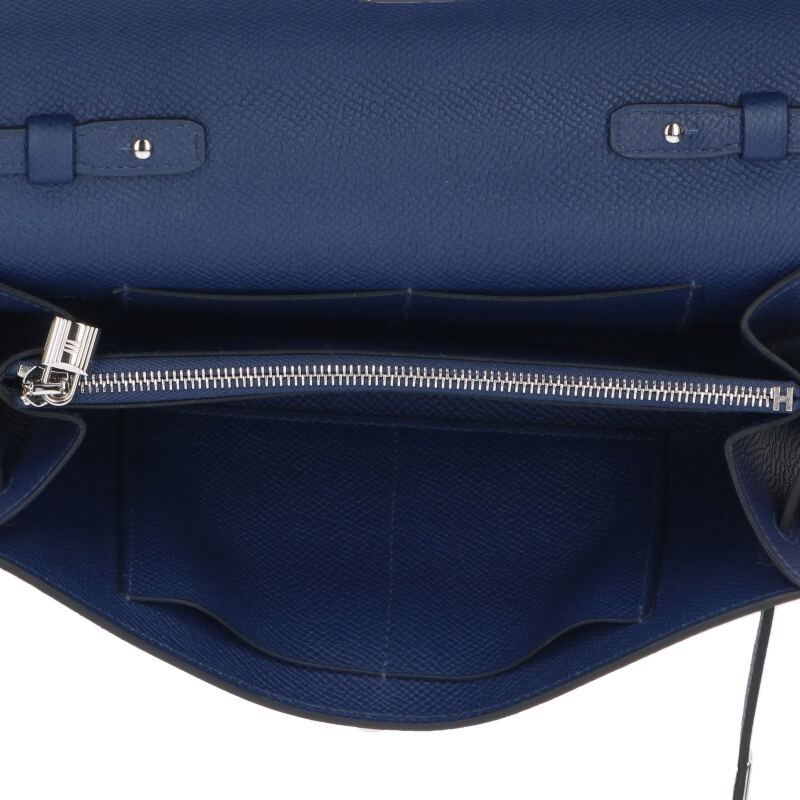 Hermes Kelly Togo K Engraved Svhardware Vaux Epson Blue Saphir Wallet Women's