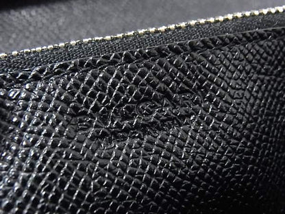 Bvlgari Leather Bifold Long Wallet Coin Purse Billfold Black Bs0399