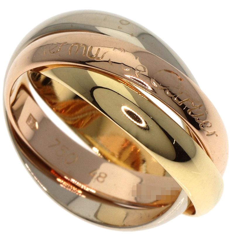 Cartier Trinity #48 Ring 18K Yellow Gold 18K White Gold 18K Pink Gold Ladies