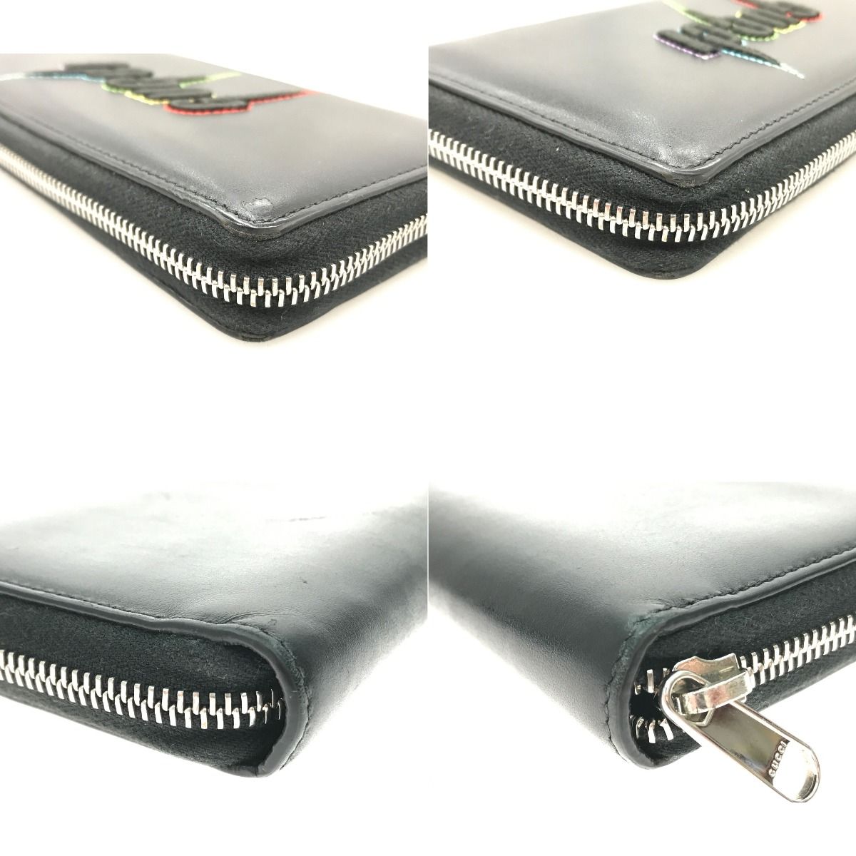 Gucci Blade Logo Long Wallet 597677 Black