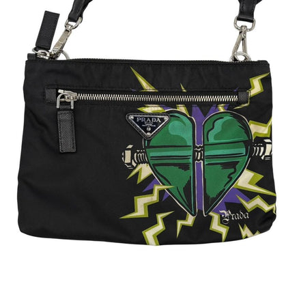 3158 Prada Shoulder Bag Triangle Logo Nylon Universal Frankenstein Silver