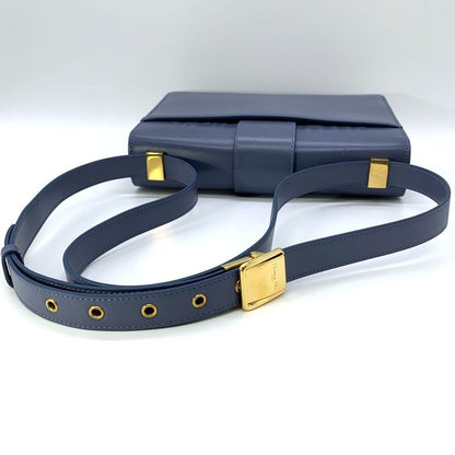 Dior Christian Dior 30 Montaigne Crossbody Shoulder Bag Blue Leather Women