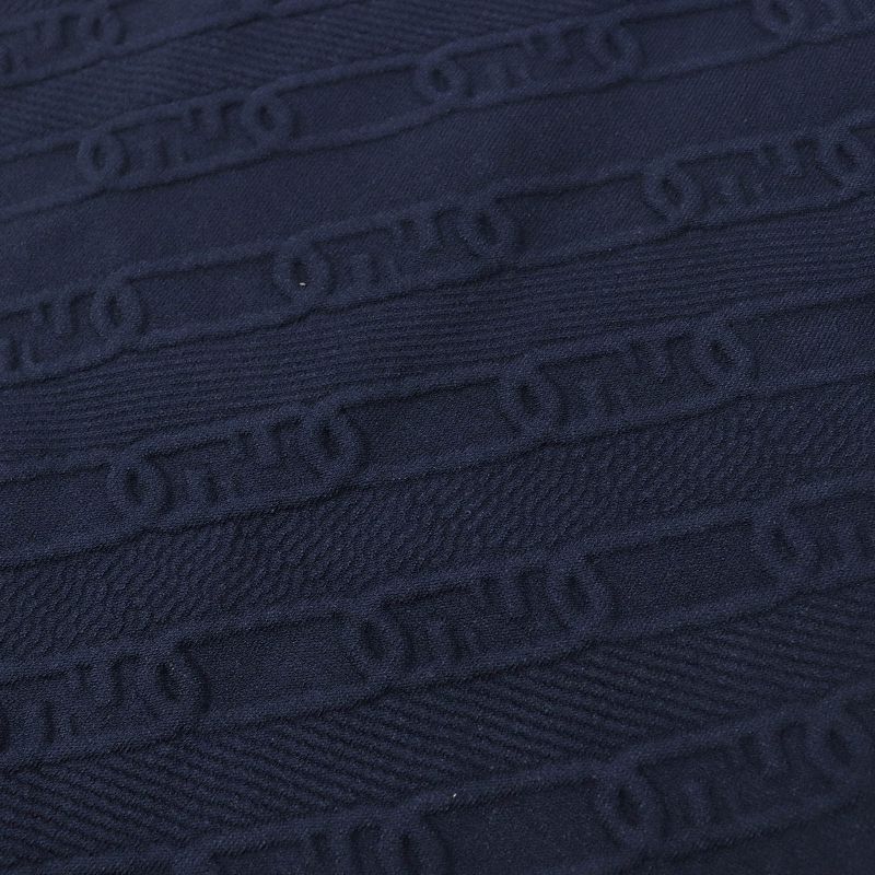 Fendi 2022 Fzq677 FF Logo Chain Knit Long Skirt Navy 40 Genuine