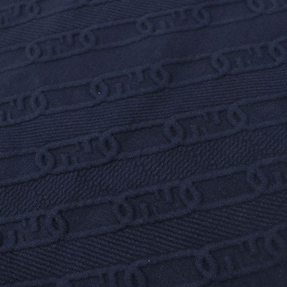 Fendi 2022 Fzq677 FF Logo Chain Knit Long Skirt Navy 40 Genuine