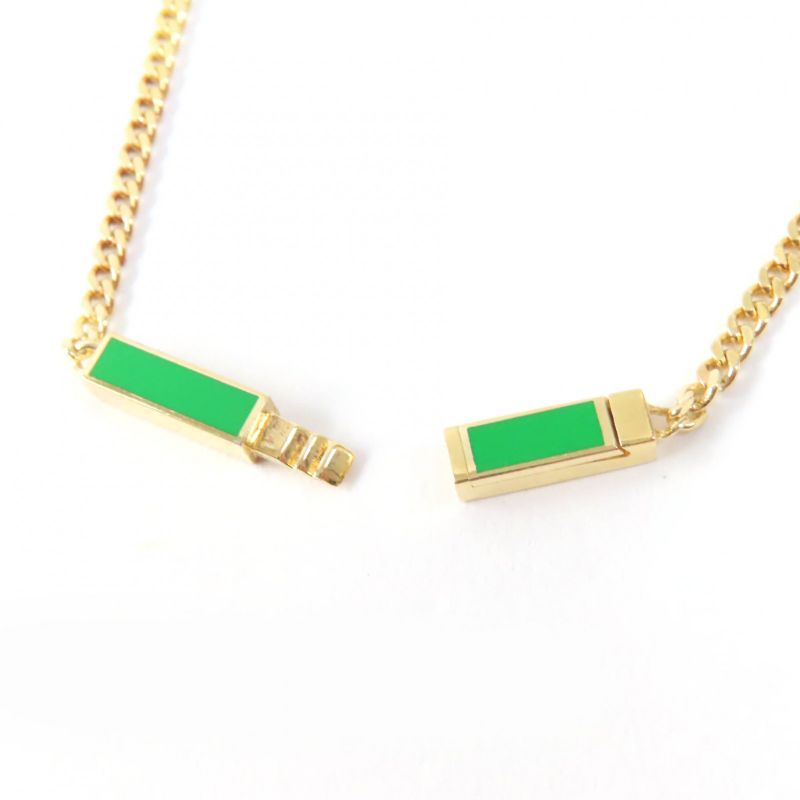 Bottega Veneta Ag925 Accessory Necklace Gold Green With Box And