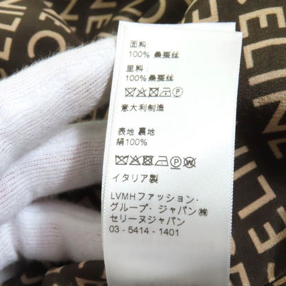 Celine 2v19j983q 100% Silk Eddy Triomphe Button Full Logo Design Collarless