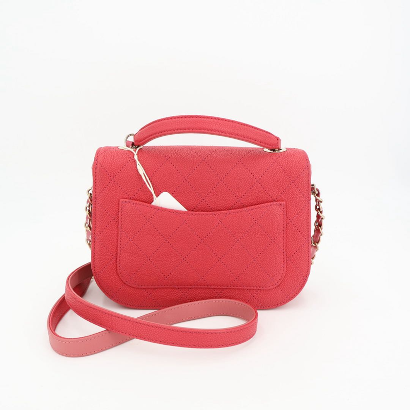 Chanel Matelasse Coco Mark Chain Shoulder Bag Caviar Skin Pink Gold Hardware