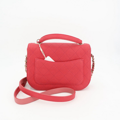 Chanel Matelasse Coco Mark Chain Shoulder Bag Caviar Skin Pink Gold Hardware