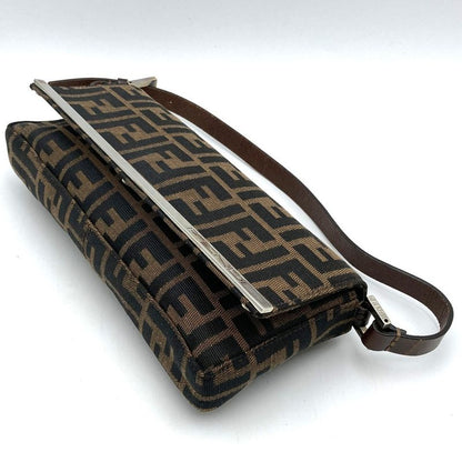 Fendi Zucca 26424 Handbag Shoulder Bag Canvas Brown Women