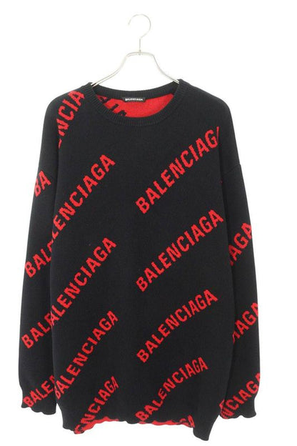 Balenciaga 625970 T3178 Logo All Over Jacquard Oversilhouette Knit Men's S