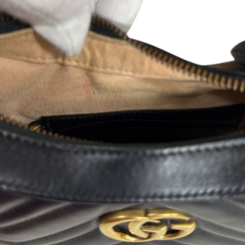 Gucci GG Marmont Shoulder Bag Leather 699514 Black Ladies Gucci  Gucci