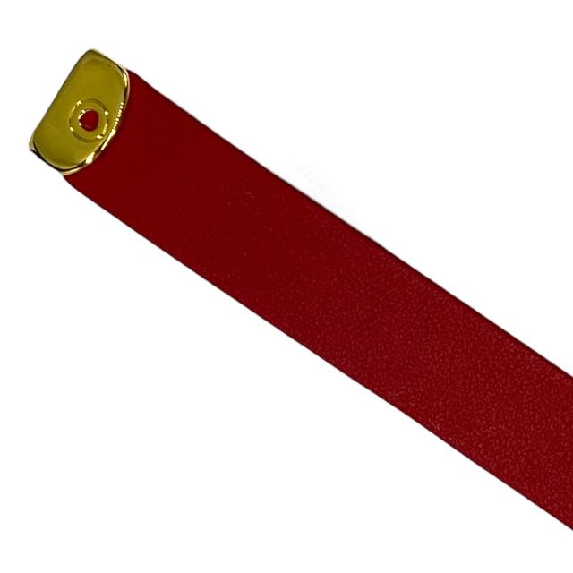 Christian Dior Belt Thin Belt CD Logo Red Women's Christian Dior [size 70]