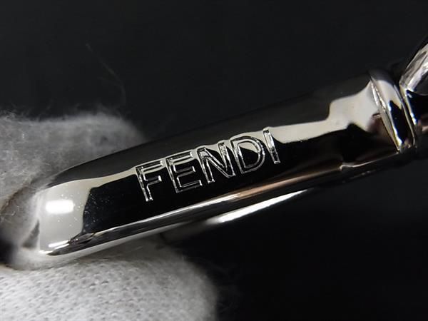 Fendi Key Holder Key Ring Bag Charm Women's Men's Silver Fr1687