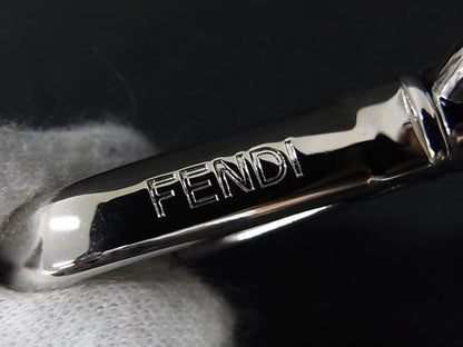 Fendi Key Holder Key Ring Bag Charm Women's Men's Silver Fr1687