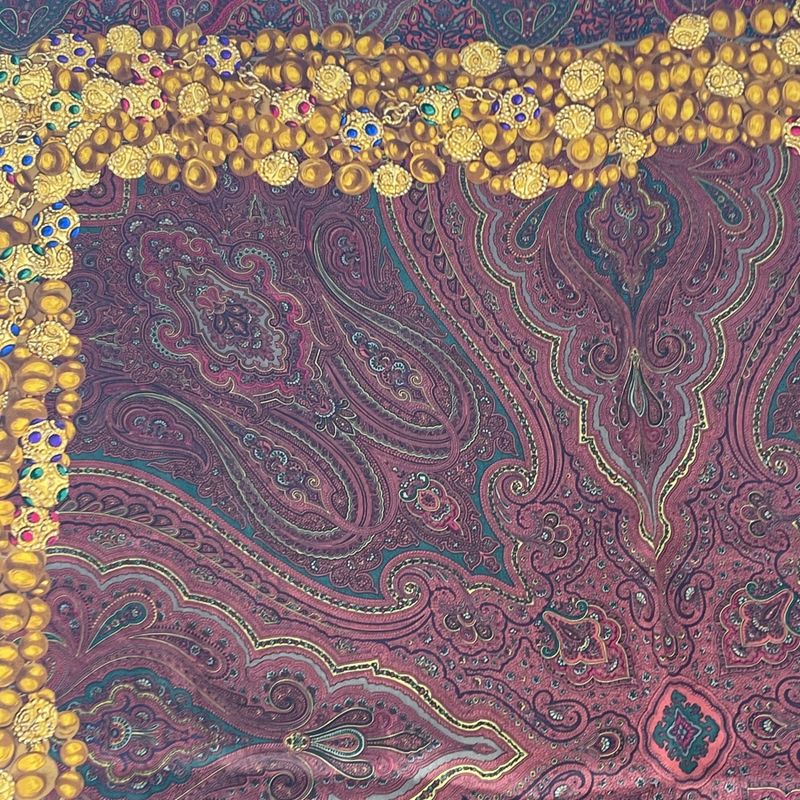 Chanel Scarf Silk Gripoa Pattern Multicolor