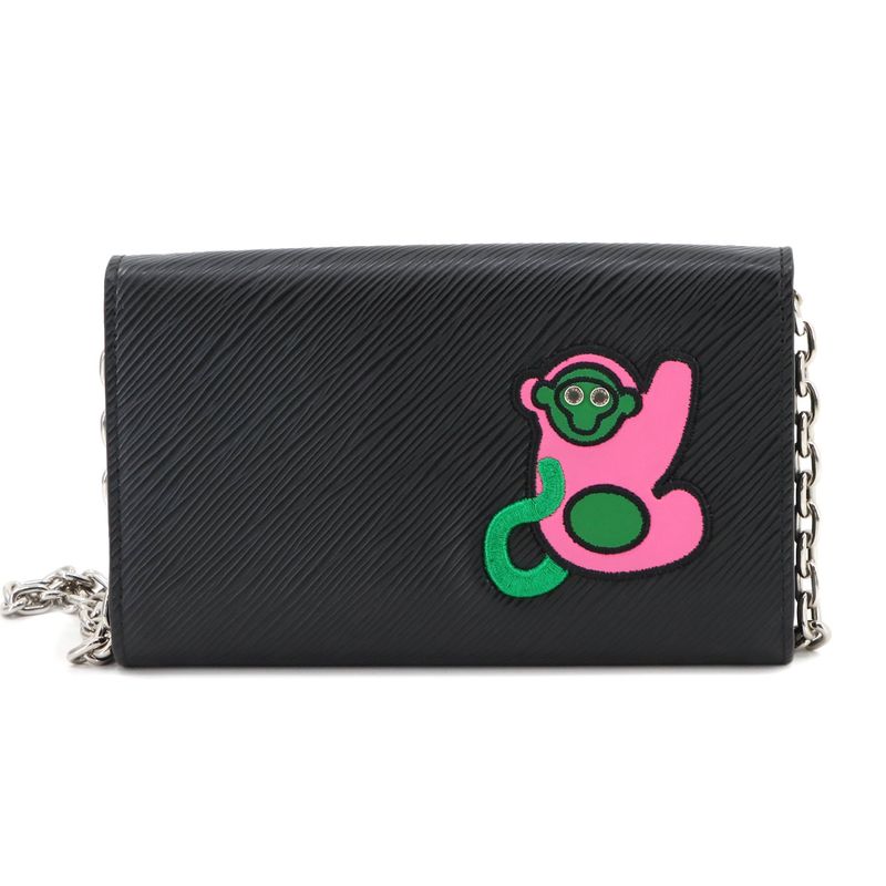 Louis Vuitton LV Stories Epi Portefeuille Twisted Chain Wallet Foldable Long