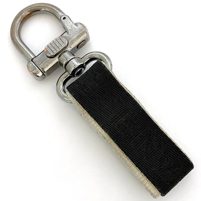 Chanel Key Ring Black Gray Silver